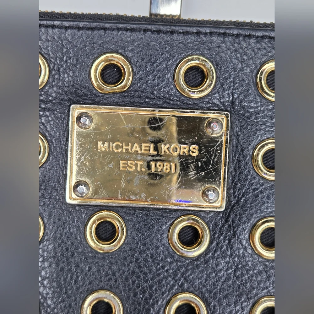 Michael Michael Kors Black and Gold Women's Clutch - Picture 9 of 11